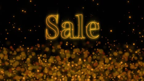 Sale-text-against-orange-glowing-spots-in-background