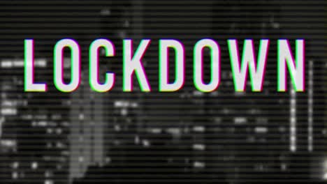 Lockdown-text-against-cityscape-in-background