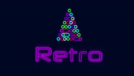Retro-text-and-Digital-Christmas-tree-against-blue-background