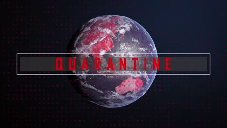 Quarantine-text-against-globe-and-dots