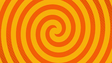 Circles-rotating-in-hypnotic-motion-against-yellow-background