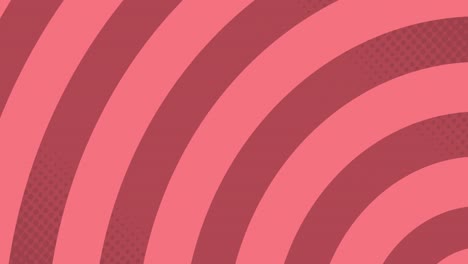 Circles-forming-in-hypnotic-motion-against-pink-background