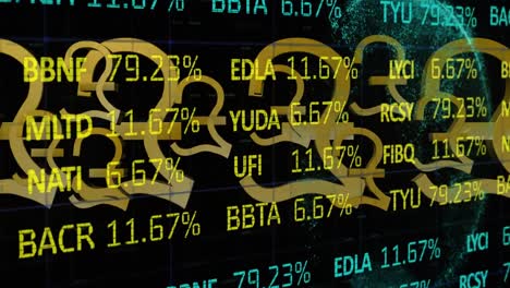 Stock-market-data-processing-against-pound-currency-symbol