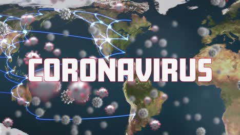 Coronavirus-Text-Gegen-Sich-Drehenden-Globus