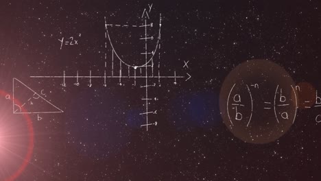 Animation-of-mathematical-equations-appearing-with-stars-in-the-background