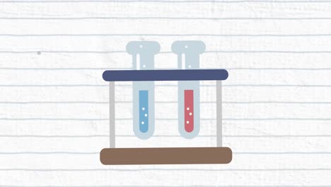Animation-of-two-test-tubes-with-blue-lines-on-a-white-background