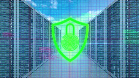 Digital-security-padlock-against-servers