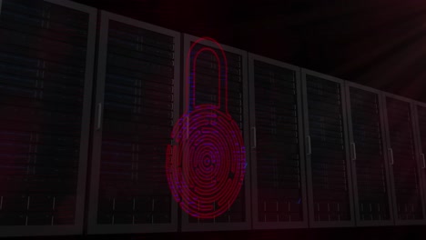 Security-padlock-icon-against-multiple-servers