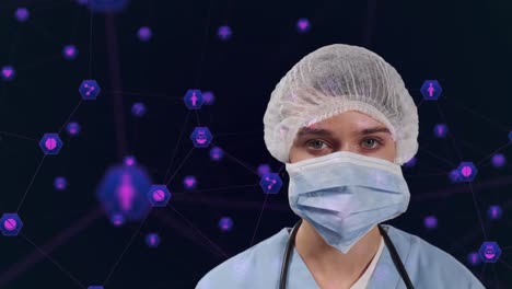 Netzwerk-Digitaler-Symbole-Gegen-Ärztin