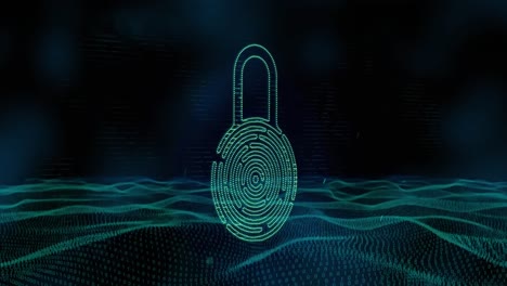 Security-padlock-icon-against-digital-waves