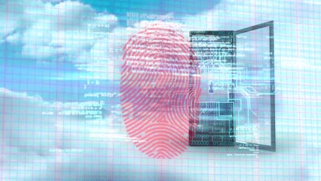 Fingerprint-scanner-and-data-processing-against-sky