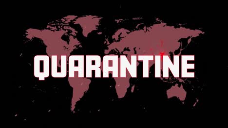 Quaratine-text-against-world-map