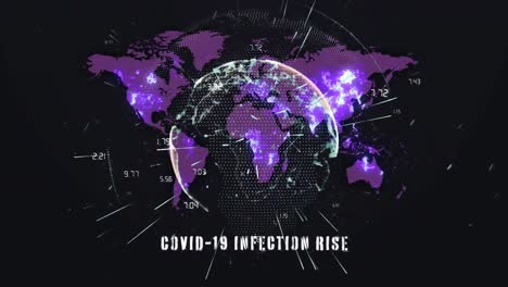Covid-19-Infektionsanstiegstext-Gegen-Sich-Drehenden-Globus