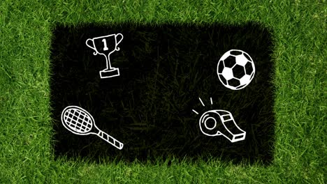 Sports-concept-icons-on-black-background