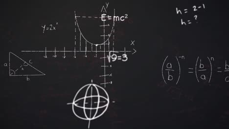 Mathematical-equations-against-black-background
