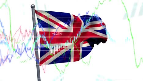 Financial-data-processing-against-UK-flag-waving