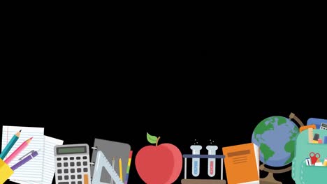 School-Pack-3-Options-text-and-school-items-against-black-background-icons-