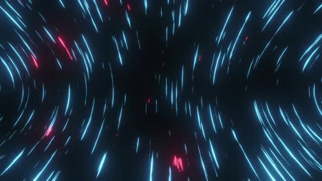 Animation-of-blue-light-trails-spinning-against-black-background
