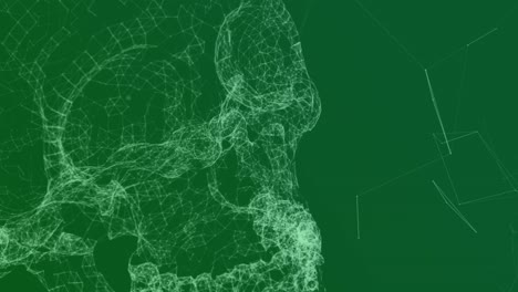 Netzwerk-Von-Verbindungen,-Die-Einen-Totenkopf-Vor-Grünem-Hintergrund-Bilden