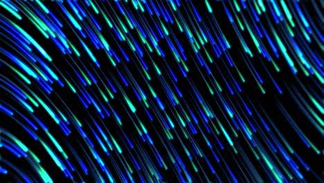 Animation-of-multiple-glowing-lights-trail-against-black-background