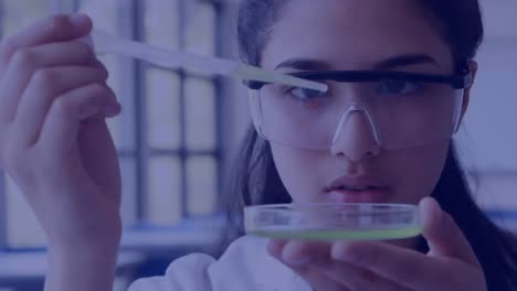 Molecules-against-a-school-girl-in-laboratory