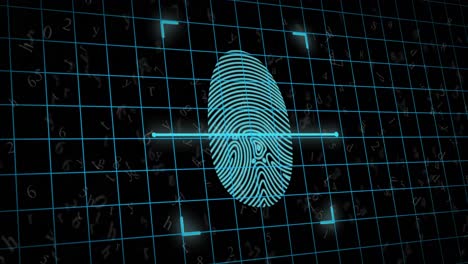 Fingerprint-scanner-over-grid-against-space