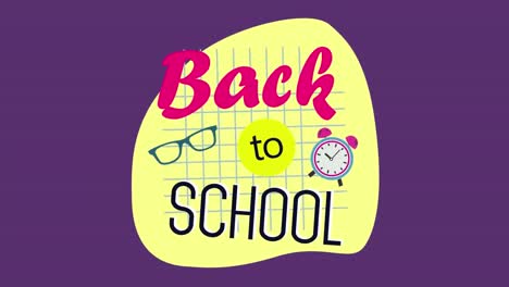 Schulpaket-Mit-5-Optionen,-Text--Und-Schulartikelsymbole-Vor-Violettem-Hintergrund