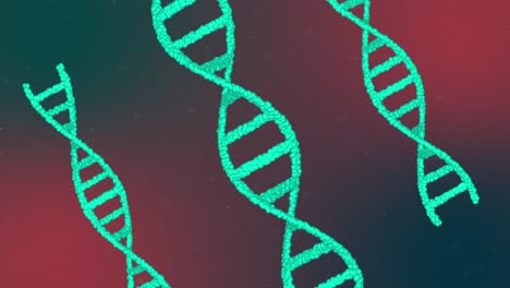Animation-Von-DNA-Strukturen-Vor-Mehrfarbigem-Hintergrund