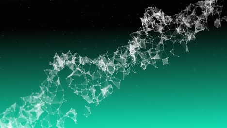 Netzwerk-Von-Verbindungen,-Die-Eine-DNA-Struktur-Vor-Grünem-Hintergrund-Bilden