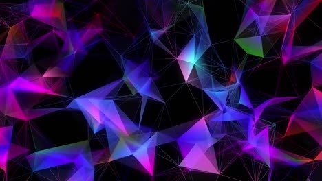 Plexus-Animations-Pack-of-4-text,-colorful-plexus-and-glowing-network-of-connections-against-black-b