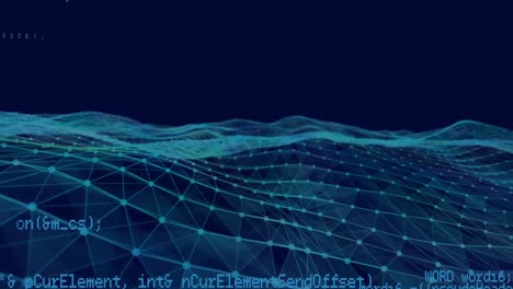 Data-processing-against-digital-wave-on-blue-background