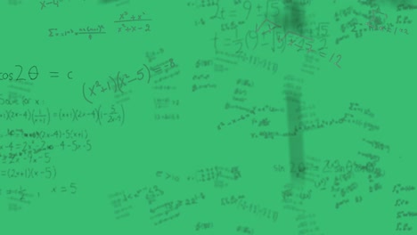 Ecuaciones-Matemáticas-Flotando-Sobre-Fondo-Verde