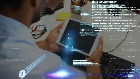 Binäre-Kodierung-Und-Datenverarbeitung-über-Den-Menschen-Mithilfe-Eines-Digitalen-Tablets