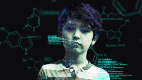Data-processing-against-young-boy-and-molecular-structures
