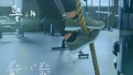 Girl-workout-over-mathematical-equations.