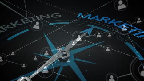 Marketing-compass-over-network.