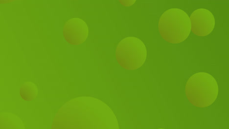 Moving-green-balls-and-rows-of-white-dots-over-green-background