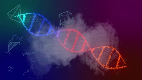 DNA-Und-Mathematische-Gleichungen-über-Farbverlauf-Hintergrund.