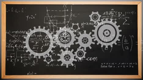 Mathematical-equations-over-animate-gears.