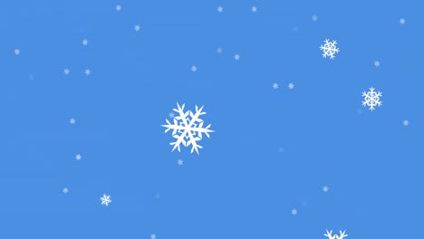 Glühende-Schneepartikel-Fallen-Vor-Blauem-Hintergrund