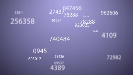 Multiple-numbers-changing-against-purple-background