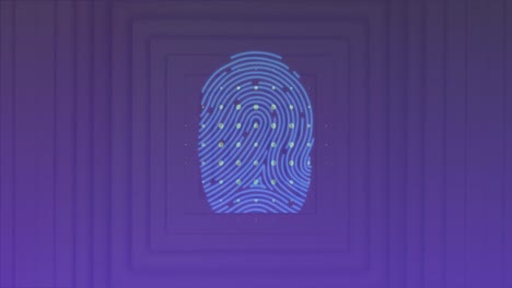 Bio-metric-fingerprint-scanner-against-moving-abstract-blue-background