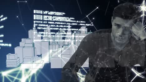 Network-of-connections-and-data-processing-over-man-against-3D-city-model