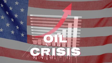 Ölkrisentext-Und-Statistische-Datenverarbeitung-Amerikanische-Flagge-Gegen