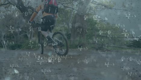 Mathematical-equations-against-man-cycling-in-forest