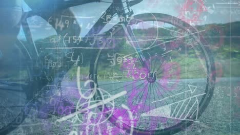 Ecuaciones-Matemáticas-Y-Diagramas-Contra-El-Hombre-En-Bicicleta