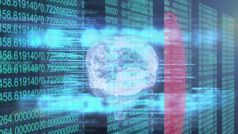 Cerebro-3D-Girando-Contra-El-Procesamiento-De-Datos-De-Seguridad-Cibernética