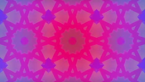 Kaleidoscopic-shapes-moving-hypnotically-on-purple-background