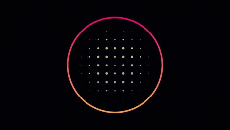 Dots-moving-in-hypnotic-motion-against-black-background