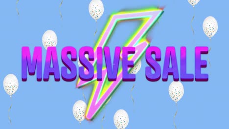 Massive-Sale-text-on-neon-flash-against-white-balloons-floating-on-blue-background